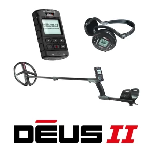 XP Deus II with 13×11″ Multi-Frequency Coil, Remote, and Wireless Headphones available at Ok John Metal Detectors